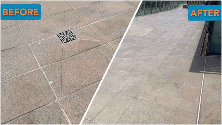 concrete before after