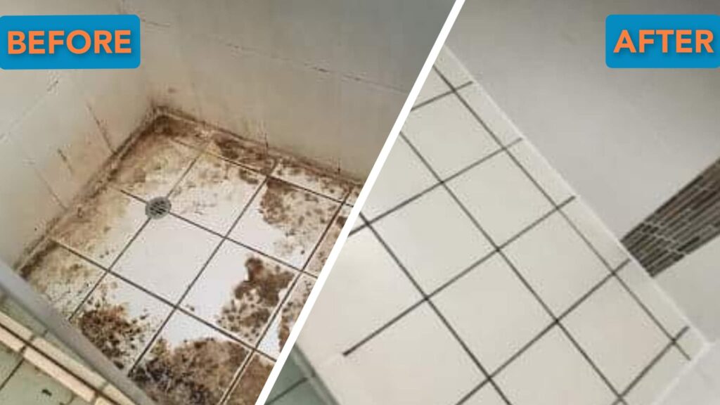 Modern tile-free bathroom shower with seamless waterproof wall finish